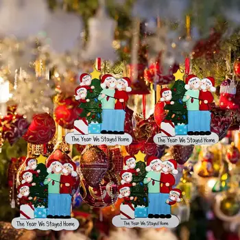 2020 Karantino Kalėdų Šalis Dekoro Santa Claus Su Kauke Asmeninį Kabinti Ornamentu Pandemijos Metais mes Likdavo Namie 16258