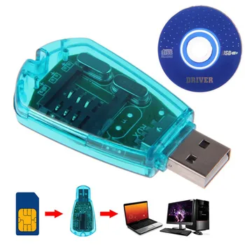 SIANCS Didelės Spartos 1PCS Nešiojamų Blue USB mobiliųjų Telefonų SIM Kortelių Skaitytuvas GSM, CDMA + CD Telefoną SMS Backup For PC 16765