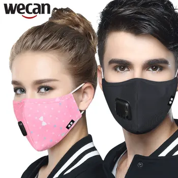 Wecan PM 2.5 Veido Apsauginė Kaukė Anti-Dulkių Nagų Dangteliais Veido Kaukės, Respiratorius 10vnt aktyvuotos Anglies Filtrus galima Skalbti mondkapjes
