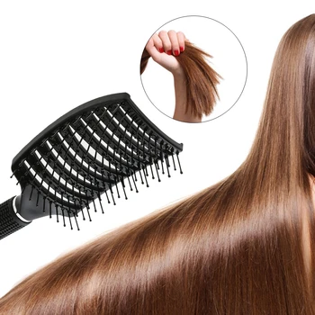 2020 Plaukų Šukos Hairbrush Moterų Drėgnų Plaukų Šepetys Profesionalus Stilius Plastiko Nailono Didelis Išlenktas Šukos Šukuosenos Formavimo Priemonė