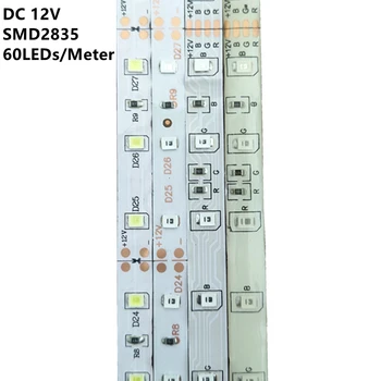 DC 12 V Voltų Juostelės Led Šviesos Juosta 2835 RGB Vandeniui 1 - 5 M, 12V DC 60LED/M RGB Led Juostos Juostos Lempos Diodų Lankstus TV Apšvietimas
