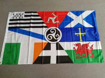 90*150cm Visos Europos Keltų Tautų Vėliava, Airijoje, Škotijoje, Velse Brittany