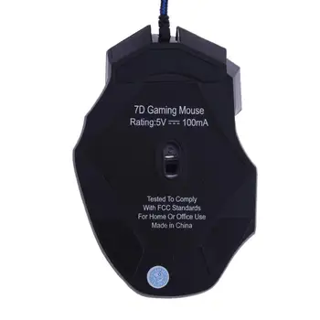 7 Mygtukai Žaidėjus Kompiuterio Pelių, Kolonėlė, USB Kabelis, LED Optinis Gamer Pelė 5500DPI Laidinio Žaidimų Pelės Nešiojamas PC Peles
