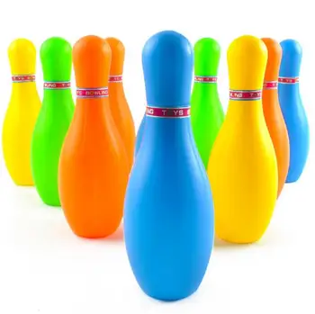 11CM Plastiko spalva boulingo vaikai 's patalpų sporto, puzzle kūdikių šeimos ikimokyklinio ugdymo žaislai LYQ 102330