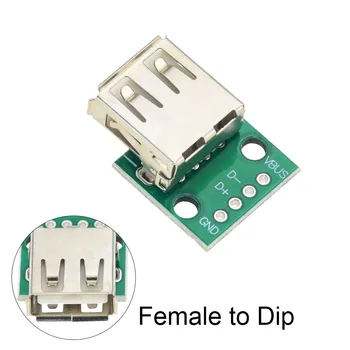 Mikro Mini USB USB A Male USB 2.0 Female USB B Jungtis Sąsaja 2.54 mm CINKAVIMAS PCB Konverteris Adapteris Breakout Valdybos