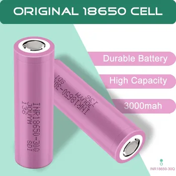 JOUYM Originalus 18650 Baterija INR18650 30Q 3.7 v 3000mah, Li-Ion Įkraunama Didelės Srovės 30a Didelis Išlydžio Galia 10553