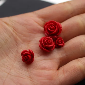 20pcs 8 10 12 kaip 14mm Dirbtinis Gyvsidabrio išraižytas rožių granules auskarai papuošalai priedai 