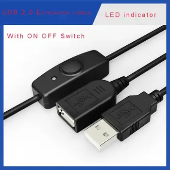 Duomenų Sinchronizacija Super Speed USB 2.0 Extender Laidą Su ON OFF Jungiklis, LED Indikatorius, Aviečių Pi PC USB prailginimo Kabelis