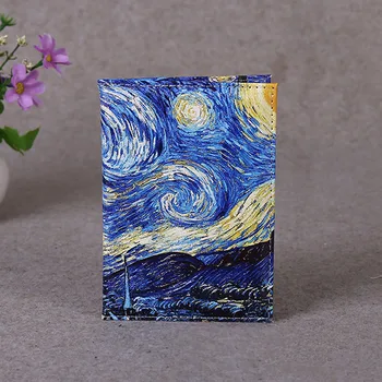 Mados Meno Van Gogh Žvaigždėtas Dangus Paso Viršelio Klasikinio Kelionės Moterų Paso Turėtojas Desinger ID Pasas Atveju