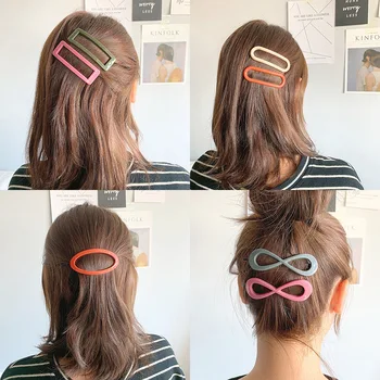 Korėjos Paprastu Būdu Geometrijos Hairgrip Moterų, Mergaičių, Plaukų Clips Pin Barrettes Reikmenys, Plaukų Papuošalas Hairclip Šukuosena Kietas