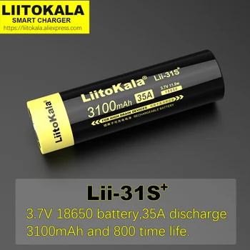 LiitoKala 18650 Baterija Lii-35S Lii-31S 3.7 V, Li-ion 3500mAh 3100mA Galios baterija didelės drenažo įrenginius. 11152