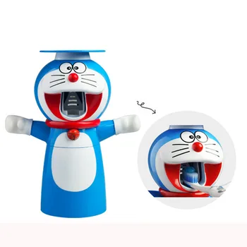 Automatinis Dantų Pastos Dozatorius Kūrybos Animacinių Filmų Doraemon Dantų Pasta Squeezer Tvirtinimo Prie Sienos Stovėti Dulkėms Taurė