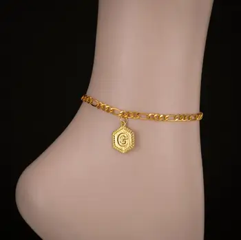 Nauja Pradinė A-Z Anklets Bracele Moterų Aukso Nerūdijančio Plieno Raštas Kojų Grandinės Abėcėlė Anklet Kojos Papuošalai, Dovanos, Didmeninė 11674