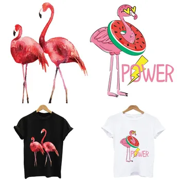 Geležies-perdavimo drabužių Flamingo juostelės appliques termo lipdukai ant drabužių šilumai jautrus pleistrai nemokamas pristatymas viršūnės