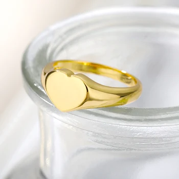Širdies Žiedai Moterims, Nerūdijančio Plieno, Aukso Širdies Formos Vestuvių, Sužadėtuvių Žiedai Bižuterijos Jubiliejų Dovana Bijoux Femme 12517