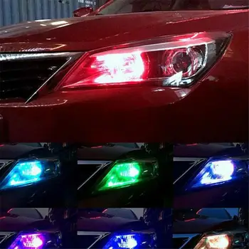 2VNT LED RGB T10 6SMD Nuotolinio Valdymo Spalvos Lemputė, Stovėjimo Žibintas Automobilių Lengvųjų Automobilių Apdailos Šviesos Dekoratyvinės Lempos Automobilių Reikmenys 12573
