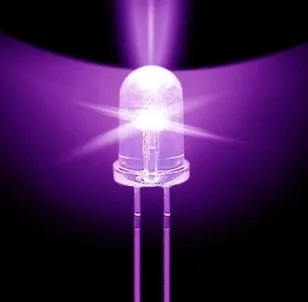100vnt Super Šviesus 5mm Turas UV/ Violetinė Led Diodų F5 LED šviesos žibintai 
