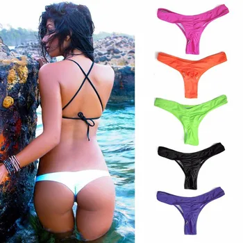 Seksualus Tanga Bikini Bottom Moterų Brazilijos maudymosi Kostiumėliai, Baltas juodas maudymosi kostiumėlį Bikini Kelnaitės įžūlus Thong Bikini Dugnų Plaukti Lagaminai