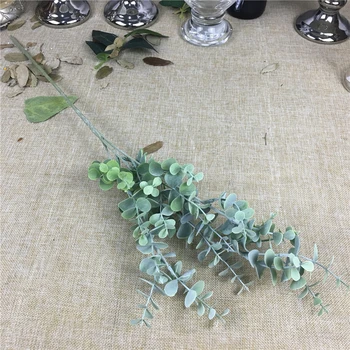 Plastikiniai Eukalipto filialas Dirbtinių Gėlių arrangment dirbtiniais lapai, vestuvių dekoravimas, žali lapai padirbtų augalų 1322