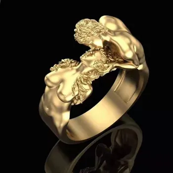 Derliaus Lady Aukso Žiedas Adomas Su Ieva Bučiavosi Vestuviniai Žiedai, Vestuvių Priedai Ir Valentino Papuošalai Dovanos Moterims