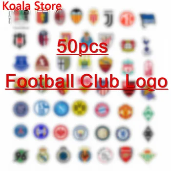50Pcs Futbolo Klubo Lipdukai Futbolo Komandos Logotipą, Riedlentė Nešiojamas Gitara Automobilių Vinilo Įklijos 13579