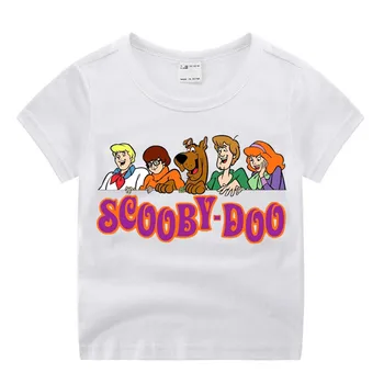 Berniuko Drabužių Filmą Scooby Doo Juokingas Animacinių filmų Print T-shirt Vaikų Vasaros O-Kaklo Viršūnes Boys & Girls Marškinėlius vaikiški Drabužiai 14073