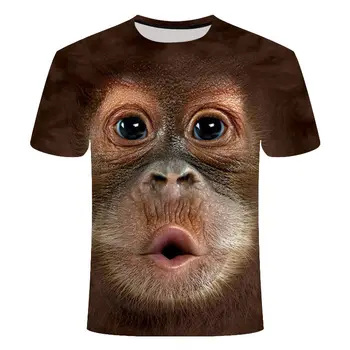 2020 metų vasaros 3D atspausdintas gyvūnų beždžionių gorilos trumpas rankovės juokinga dizaino laisvalaikio top marškinėliai vyrams