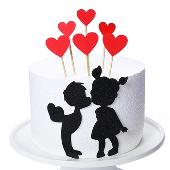 Vestuvių Cupcake Topper Nustatyti Meilė Širdies Saldus Mėgėjai Tortas Topper Už Jubiliejus, Valentino Diena, Vestuvės Pyragas Papuošalai