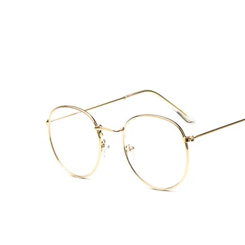 Mėlyna šviesa akinius rėmo Klasikinis Turas Moterų Metalinis rėmas, Optiniai Akiniai, Skaidrūs Kompiuterio ovalo formos akinių rėmeliai Skaityti