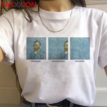 Naujas Van Gogh Van Goghing Van Dingo Estetinės Marškinėliai Moterims Juokingas Animacinių filmų Harajuku T-shirt Ullzang Meme Marškinėlius 90s Viršuje Tees Moteris 15584