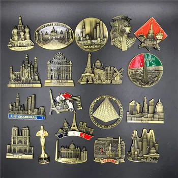 Šaldytuvas Magnetas Miesto Suvenyrų Prancūzijoje, Paryžiuje, Barselonoje, Vienos, Maskvos, Rusijos, Egipto Piramidės Vatikano Dubajus Macau Šalies Kelionių Dekoras 15615