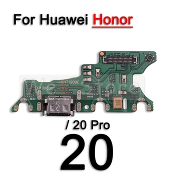PCB Įkroviklis USB Valdybos Įkrovimo Jungtis Uosto Doką Flex Kabelis Huawei Honor Peržiūrėti 9 9e 9x 10 20 20i 20s 30 30s Pro Lite