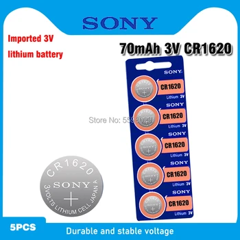 5vnt/Daug Sony CR1620 1620 ECR1620 DL1620 280-208 Cell Baterijos 3V Ličio Mygtuką Baterijos Monetos Baterijas Laikrodžiai laikrodžiai