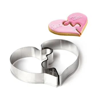 ABRIKOSŲ Meilė Puzzle Cookie Cutter 3D Nerūdijančio Plieno Vestuvių Minkštas Tortas Dekoravimo Priemonės 