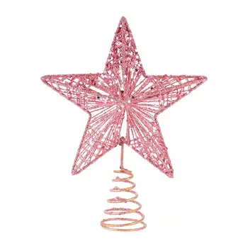 1Pc Išskirtinį Geležies Meno Ornamentas Gražus Medis Žvaigždė Kalėdų (Pink)