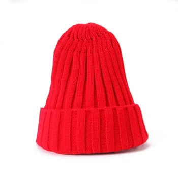 2019 Naujas Beanies Moterų Kietas Megzti Šiltas, Minkštas Madinga Skrybėlės Paprasta korėjos Stiliaus Moterų Vilnos Atsitiktinis Kepurės Elegantiškas Visas rungtynes, Kepuraitė