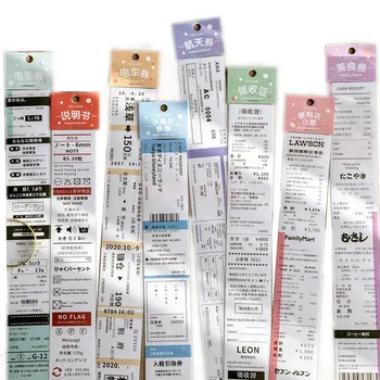 JIANWU 3PCS ilgai juostelės Mažosioms bilietų printer series PET+washi popieriaus+rašymas ant popierinės sąskaitos leidinys 