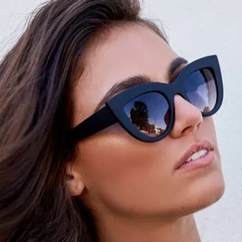 2020 Naujų Moterų, Cat Eye Akiniai nuo saulės Matt black Prekės Dizaineris Cateye Saulės akiniai Moterų UV400 akiniai 17514