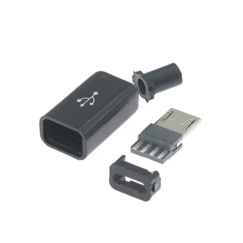 10 vnt./daug Micro USB 5P 30 V 1,5 A Micro/MINI USB Jungtys, Plastiko Lukštais Jack Uodega Male Plug Elektros Gnybtai