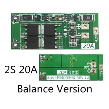 2S 20A 7.4 V 8.4 V 18650 Ličio baterija apsaugos valdybos/BMS valdybos standartinis/balansas
