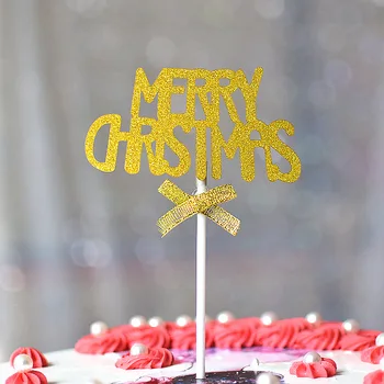 10vnt Kalėdinis Pyragas Apdaila Linksmų Kalėdų Tortas Toppers Aukso Raudona Snaigės Cupcake Topper Kalėdų Šalis Apdaila 1882