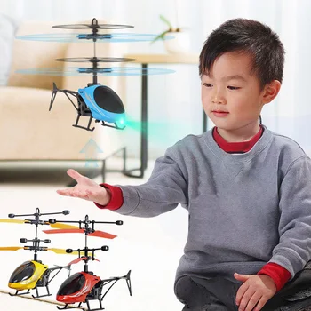 Indukcijos Sraigtasparnis Mini Drone Lauko Žaidimas Žaislai Vaikams Led Šviesos skrendančių Orlaivių Pakabos Tranai Vaikų Dovanų