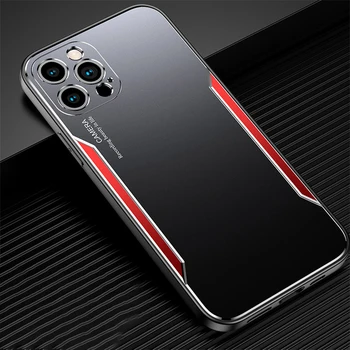 Prabangus Matinis Aliuminio Metalo Case For iPhone 12 11 Pro Max Mini X XS XR 7 8 SE 2020 atsparus smūgiams Kameros Apsaugos Galinį Dangtelį Coque 194