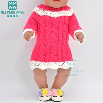 Lėlės Drabužių Rožinis megztinis, džinsai 43cm born lėlės ir 45cm Amerikos lėlė mergaitė suknelė