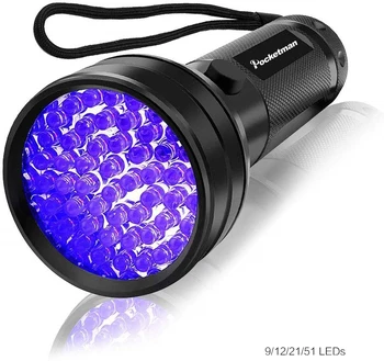 UV Žibintuvėlis Raudonos Šviesos Fakelas 51LED 21LED 12LED UV LED Žibintuvėlis UV 395-400nm LED Žibintuvėlis Lempos Saugos UV Nustatymo