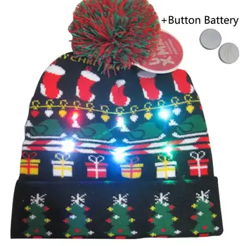 2020 42 Dizaino LED Kalėdinės Kepuraitės Kepuraitė Megztinis Kalėdų Santa Hat Šviesą Megzti Skrybėlę Vaikas Suaugusiųjų Kalėdų Šalis 19697