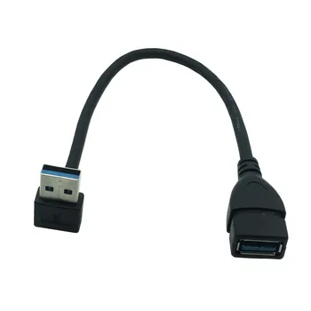 USB prailginimo Kabelis USB 3.0 Vyrų ir Moterų Dešinysis Kampas 90 Laipsnių USB Adapteris AUKŠTYN/Žemyn/Kairėn/Dešinėn Cabo USB 0,2 M