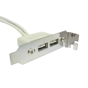 USB 2.0, A Tipo Moterų Galinio Skydo Plokštė 9pin Kabelis 30cm su Žemo profilio Aukštis 8cm PCI Laikiklis Balta