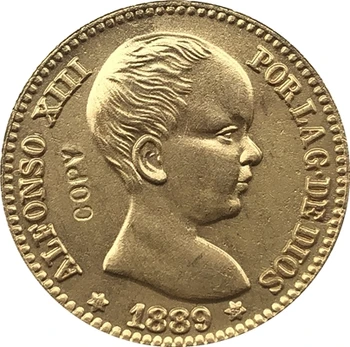 1889 Ispanija 20 Pesetas - Alfonso XIII monetas 21017