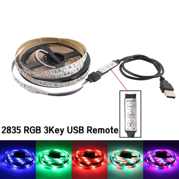 5 V USB LED Juosta RGB Lanksčiai Lemputė 60LED 50CM - 5M 2835 Neon Led Juostelės USB 5V Šviesos RGB Ambilght TV Apšvietimas Darbalaukio Dekoras 21275